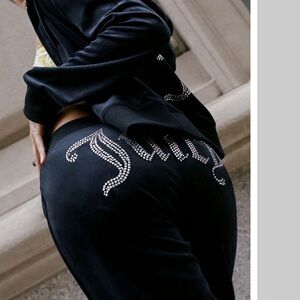 juicy couture black track pants soft velvet